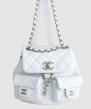 샤넬 23A 듀마 더블 포켓 백 스몰 화이트