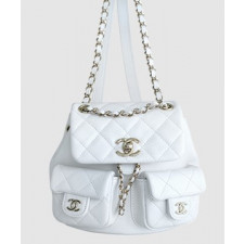 샤넬 23A 듀마 더블 포켓 백 스몰 화이트