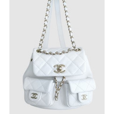 샤넬 23A 듀마 더블 포켓 백 스몰 화이트