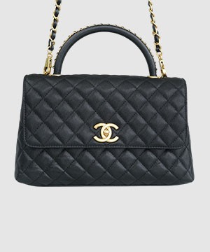 샤넬 코코핸들 체인 블랙 미듐 캐비어