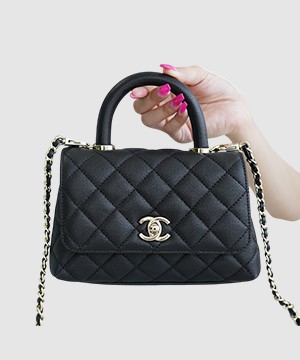 샤넬 코코핸들 블랙 미니 캐비어