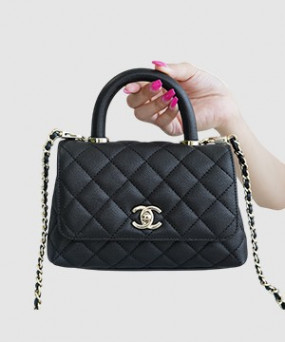 샤넬 코코핸들 블랙 미니 캐비어