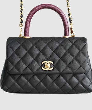 샤넬 코코핸들 블랙 리자드 스몰 캐비어