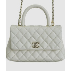 샤넬 코코핸들 오프화이트 스몰 캐비어