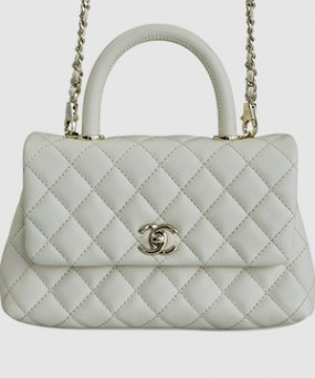 샤넬 코코핸들 오프화이트 스몰 캐비어