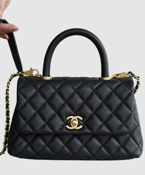 샤넬 코코핸들 블랙 금장 스몰 캐비어