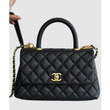 샤넬 코코핸들 블랙 금장 스몰 캐비어