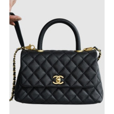 샤넬 코코핸들 블랙 금장 스몰 캐비어