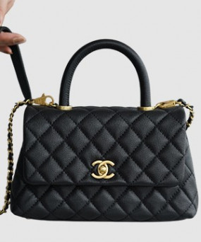 샤넬 코코핸들 블랙 금장 스몰 캐비어