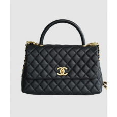 샤넬 코코핸들 블랙 금장 미듐 캐비어