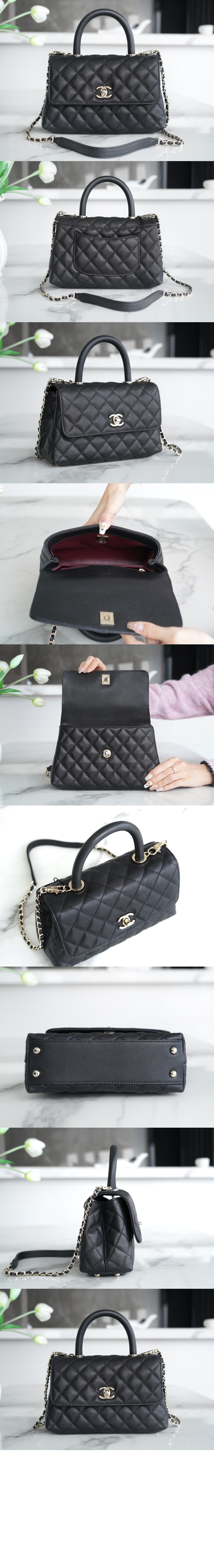 샤넬 코코핸들 스몰 샴페인골드 A92990