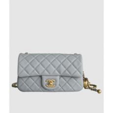 샤넬 클래식 골드볼 플랩백 미니 그레이