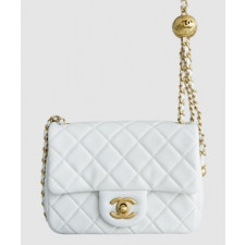샤넬 클래식 골드볼 플랩백 미니 화이트