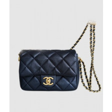 샤넬 클래식 체인 플랩백 다크블루 캐비어