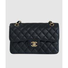 샤넬 클래식 스몰 블랙 금장 캐비어