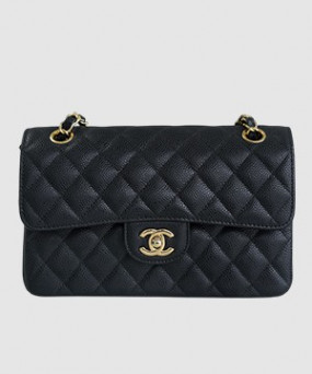 샤넬 클래식 스몰 블랙 금장 캐비어