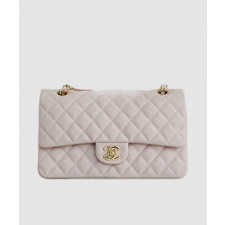 샤넬 클래식 미듐 핑크 금장 캐비어