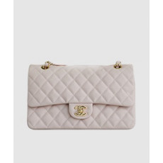샤넬 클래식 미듐 핑크 금장 캐비어