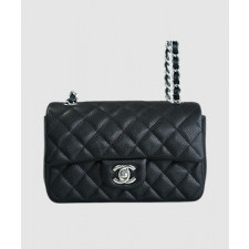 샤넬 클래식 미니 블랙 은장 캐비어
