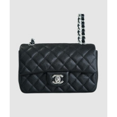 샤넬 클래식 미니 블랙 은장 캐비어