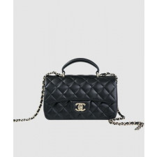 샤넬 클래식 뉴미니 탑핸들 플랩백 블랙