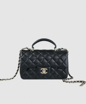 샤넬 클래식 뉴미니 탑핸들 플랩백 블랙