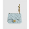 샤넬 클래식 플랩백 뉴미니 라이트블루 금장 까멜리아