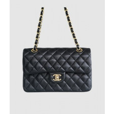 샤넬 클래식 플랩백 스몰 블랙 금장 램스킨