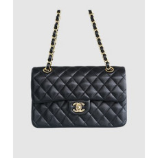 샤넬 클래식 플랩백 스몰 블랙 금장 램스킨