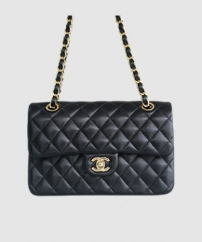 샤넬 클래식 플랩백 스몰 블랙 금장 램스킨