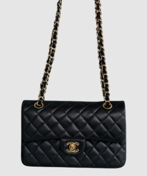 샤넬 클래식 스몰 블랙 금장 램스킨