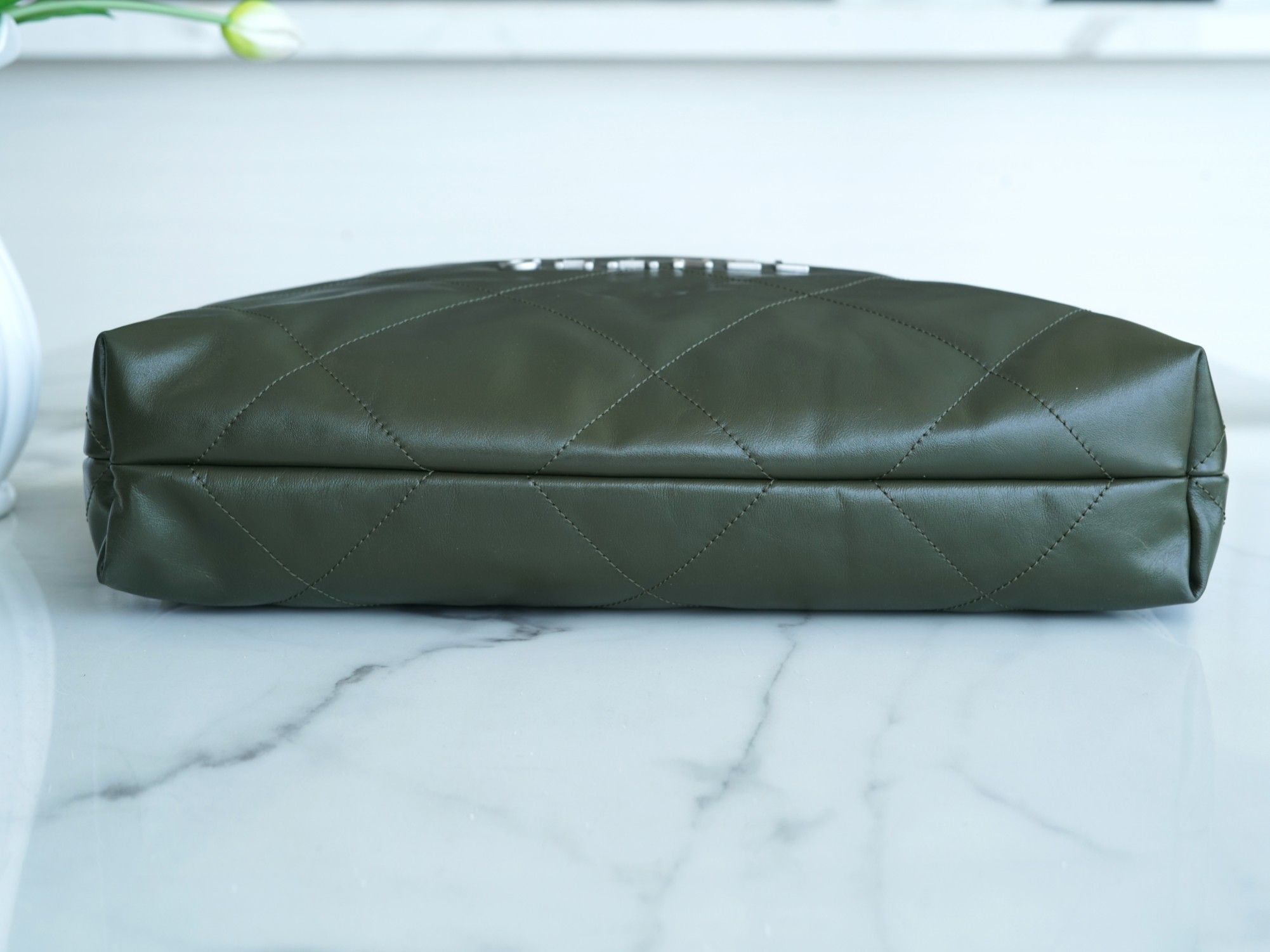 샤넬 22백 미듐 그린 은장