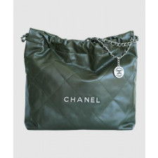 샤넬 22백 미듐 그린 은장