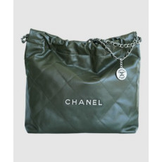 샤넬 22백 미듐 그린 은장