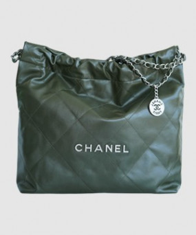 샤넬 22백 미듐 그린 은장