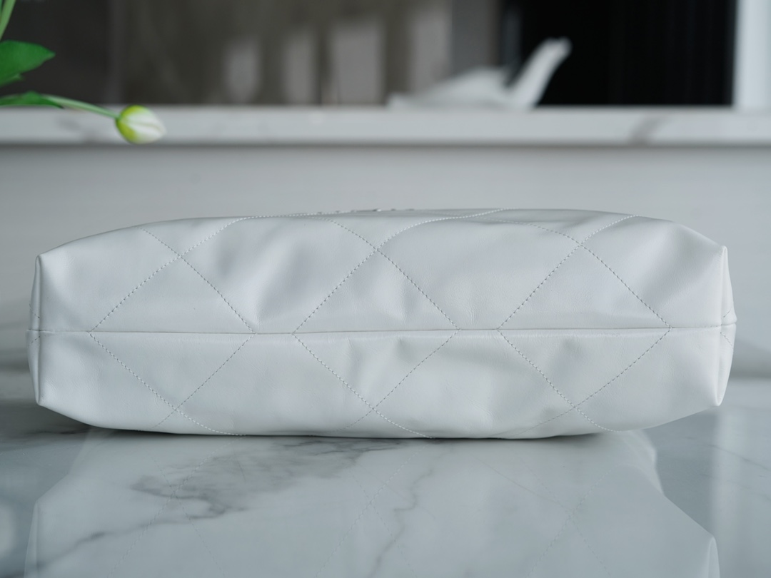 샤넬 22백 미듐 화이트 은장