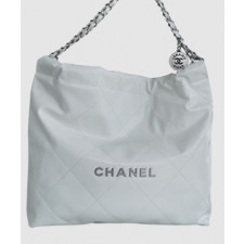 샤넬 22백 미듐 화이트 은장