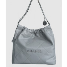 샤넬 22백 미듐 그레이 은장