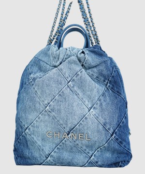 샤넬 22백팩 스몰 데님 은장