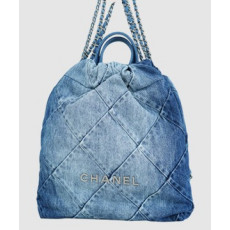 샤넬 22백팩 스몰 데님 은장