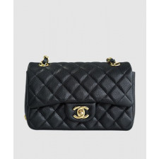 샤넬 클래식 라지 블랙 금장 캐비어
