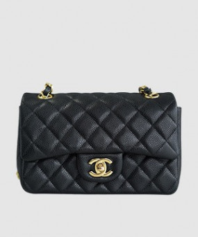 샤넬 클래식 라지 블랙 금장 캐비어