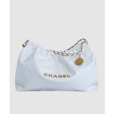 샤넬 22백 가로 버전 화이트 금장