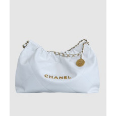 샤넬 22백 가로 버전 화이트 금장