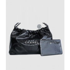 샤넬 22백 가로 버전 블랙 은장