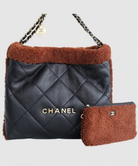 샤넬 22백 한정판 테디 브라운 블랙