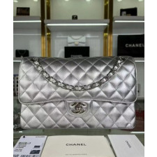 샤넬 클래식 미디움 램스킨 실버 은장