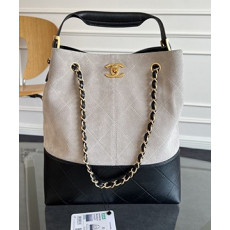 샤넬 25공방 스웨이드 투톤 숄더백 AS5635