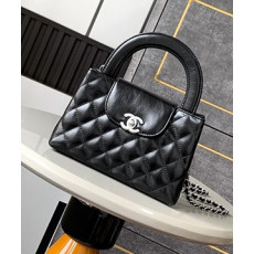 샤넬 샤이니 카프스킨 나노 켈리 핸들백 은장