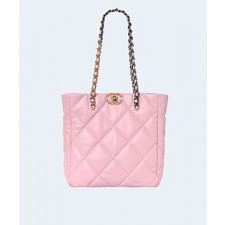 샤넬 19백 샤이니 램스킨 핑크 골드